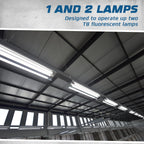 2 Lamp T8 Electronic Fluorescent Ballast, 120-277V, 2 Pack