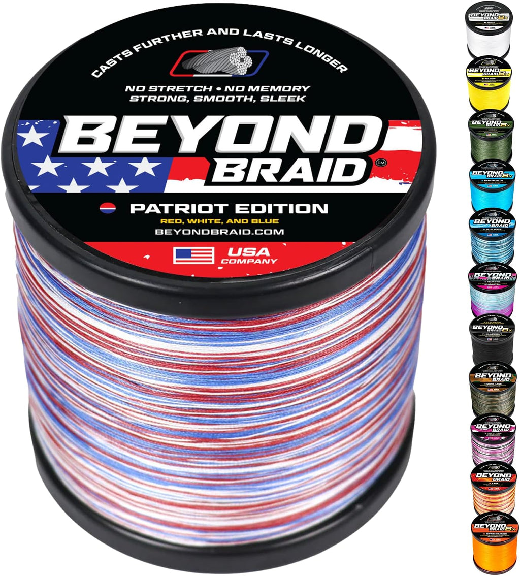 Braided Fishing Line -Super Strong - Abrasion Resistant - No Stretch -Blue Camo, Moss Camo, White, Green, Pink, Blue