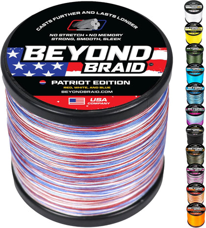 Braided Fishing Line -Super Strong - Abrasion Resistant - No Stretch -Blue Camo, Moss Camo, White, Green, Pink, Blue