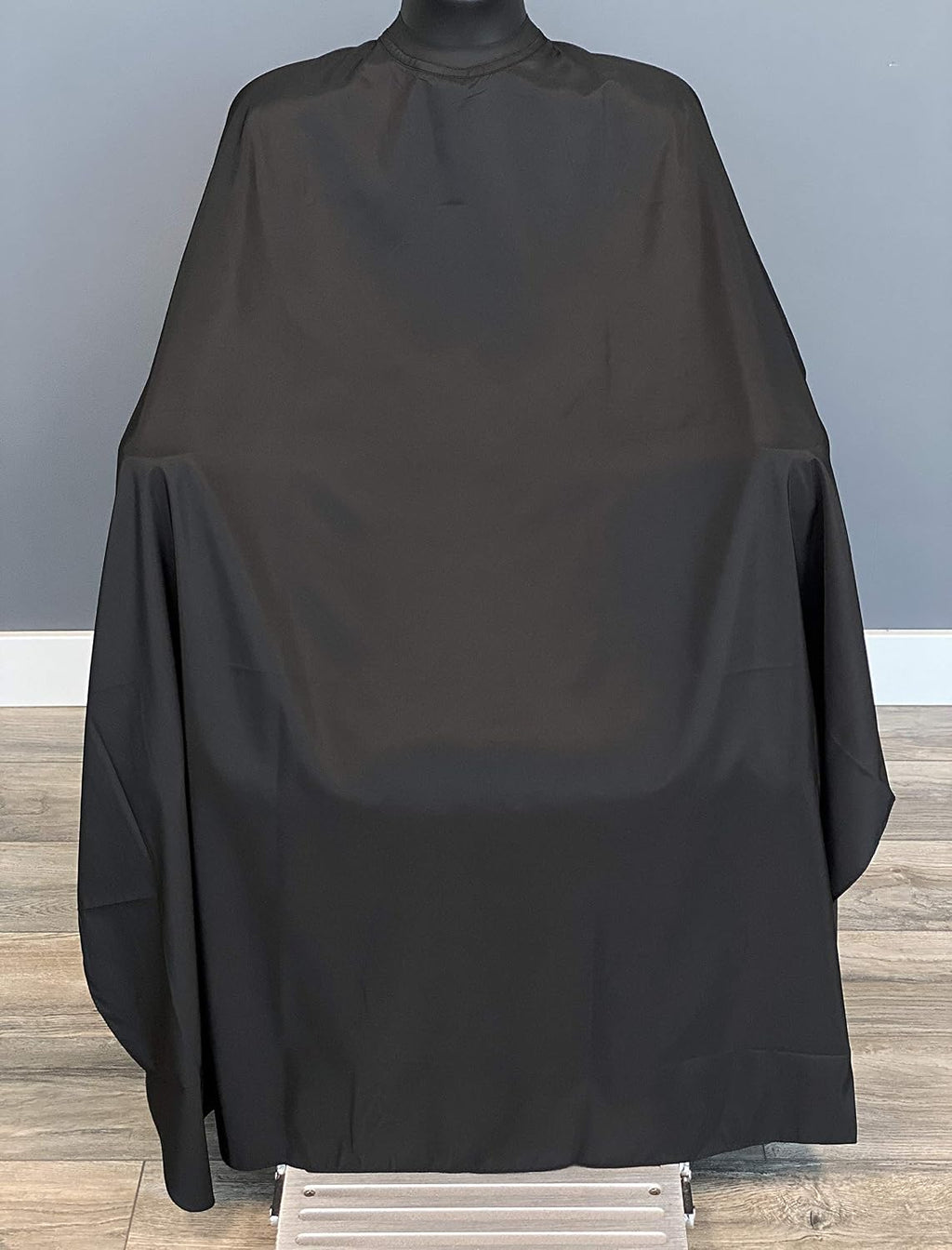 Silicone neck Barber cape, 100% Polyester, light weight, Hair Salon Cutting Cape, No logo 50" x 58” (Black)