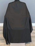 Silicone neck Barber cape, 100% Polyester, light weight, Hair Salon Cutting Cape, No logo 50" x 58” (Black)