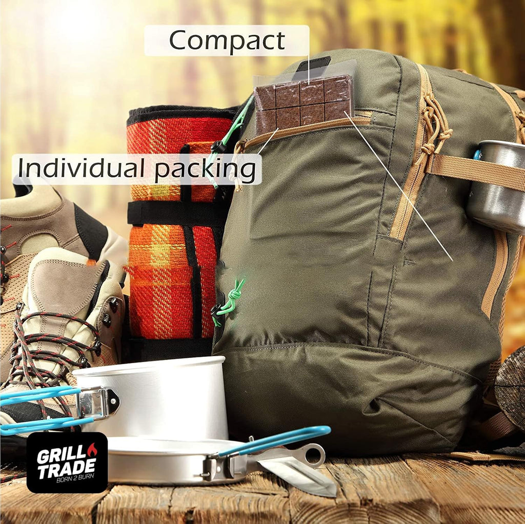Fire Starter Squares 144, Easy Burn Your BBQ Grill, Camping Fire, Wood Stove, Smoker Pellets, Lump Charcoal