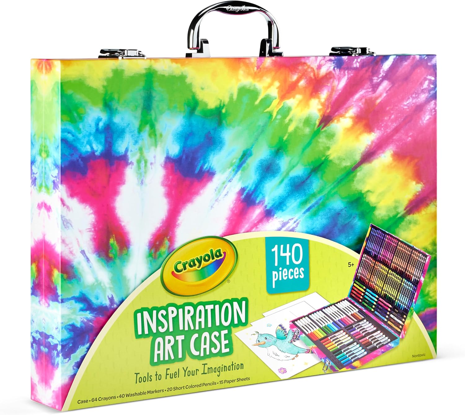 Inspiration Art Case Coloring Set - Tie-Dye (140ct), Art Supplies Set For Kids, Travel Drawing Kit, Gift for Girls &