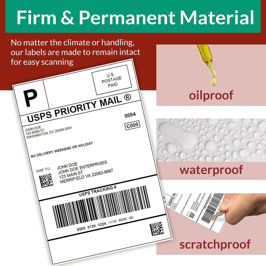 4x6 Thermal Shipping Labels Waterproof, Compatible with Rollo Zebra