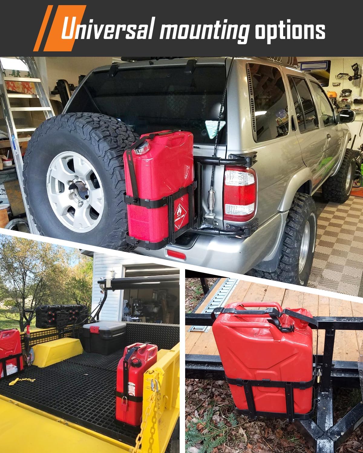Jerry Can Holder Mount | 5 Gallon / 20 Liter Steel Jerry Can Bracket Mounts