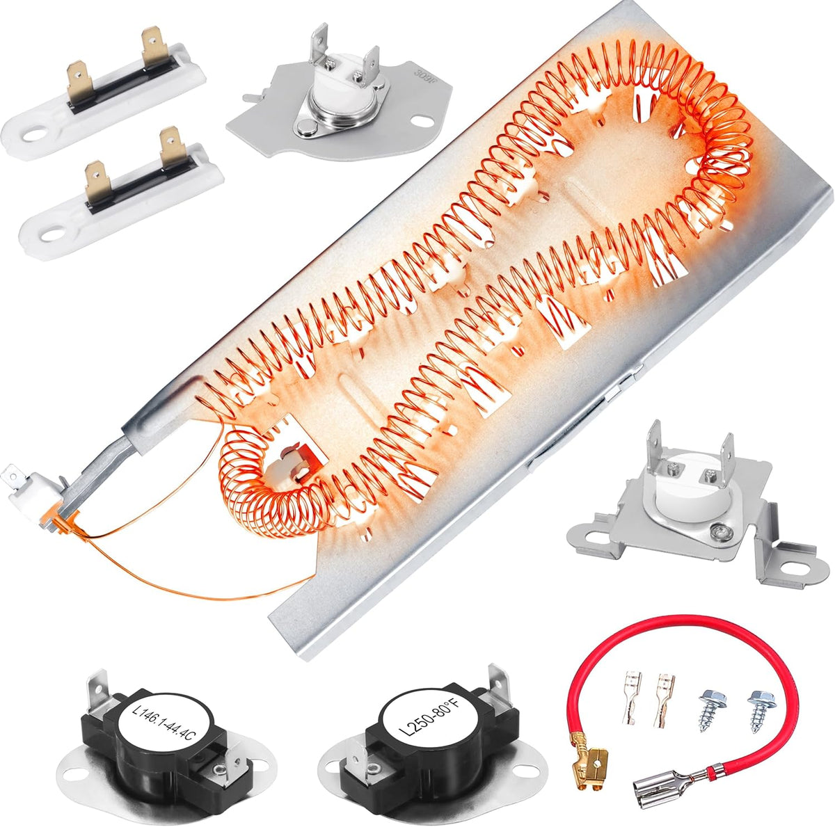 Dryer Heating Element Kit Fit for Whirl-pool Dryers WED5100HC0 WED5100HC1 WED5100HC2 WED5100HC3 WED5100HW0 WED5100HW1 WED5100HW2 WED5100HW3 WED5500BW0 WED5500XL0 WED5500XW0 WED5500XW1 WED5550XW0