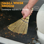 Handmade Whisk Broom, 12-Inch Stiff Sorghum, Bamboo Handle