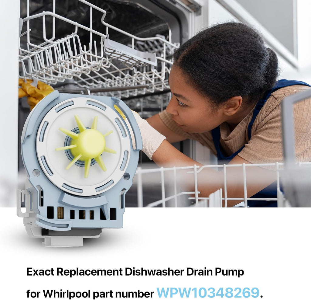 W10348269 for Whirlpool Kenmore Dishwasher Drain Pump W10348269, AP6020066, PS11753379, W10084573, 661662, 8558995, 8565839, W10158351, WPW10348269VP