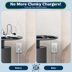 TOPGREENER 4.2A Dual Type C&A USB Wall Outlet, Charging Power Receptacle