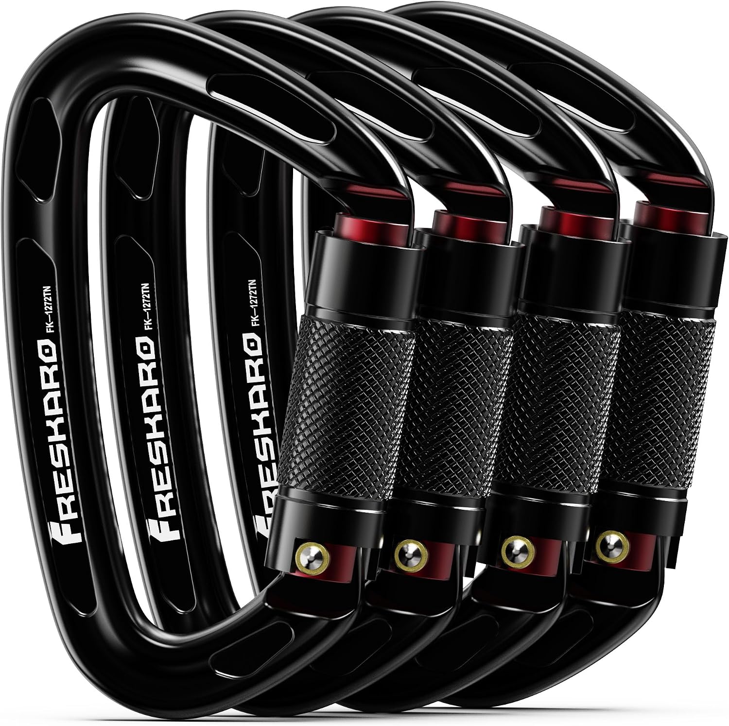 4inches 25kN-5621lbs Climbing Carabiners, UIAA CE Certified, Twist Auto Locking, Made of 7075 Aluminium, Lightweight