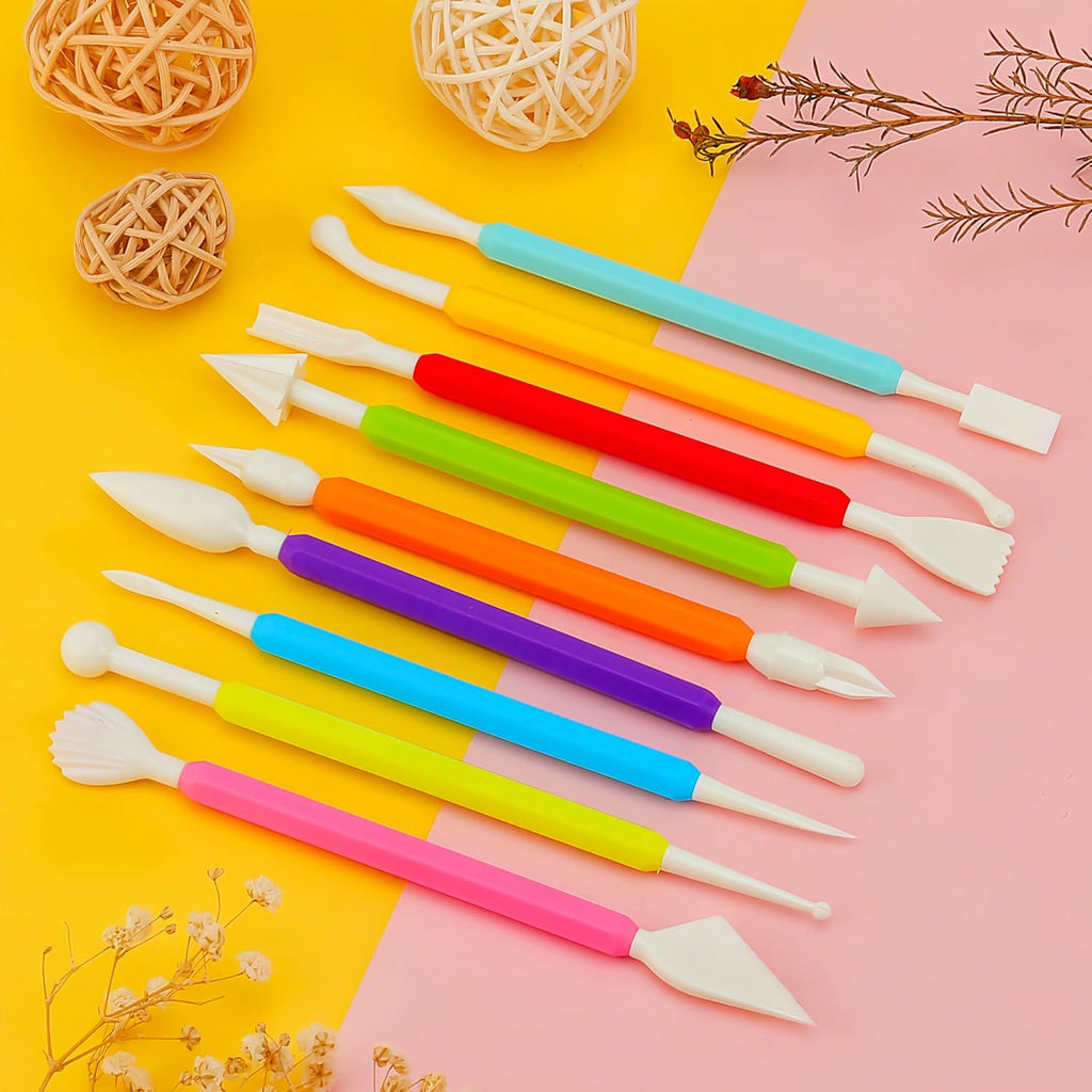 2 Set Air Dry Clay Tools, 18PCS Polymer Clay Tools Kit for Modeling, Plastic Clay Tools Sculpting for Kids, Adults
