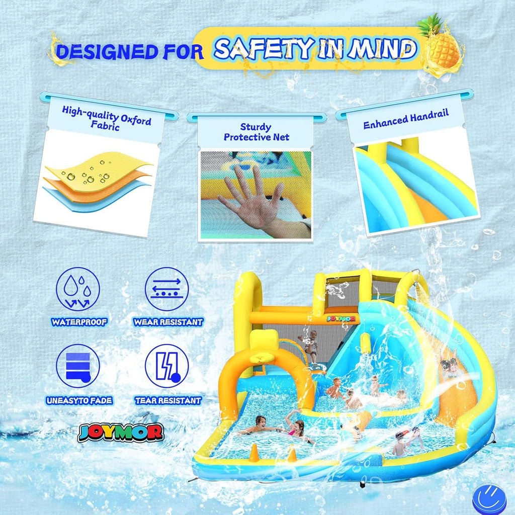 Inflatable Water Slide – Heavy Duty Bounce House with Deep Splash Pool & Blower – Inflatable Water Park for Backyard