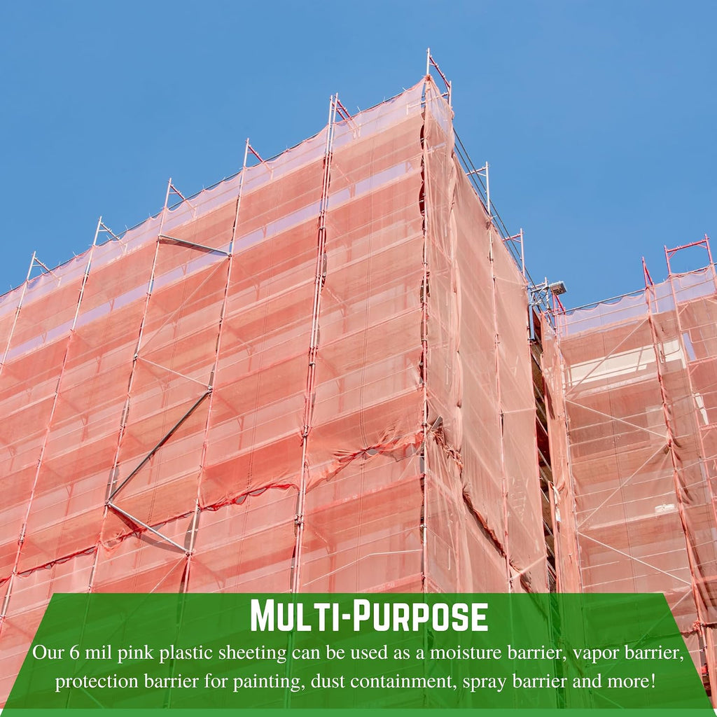 Anti-Static Pink Plastic Sheeting - 6 mil - Pink Plastic Tarp, Anti-Static Plastic Sheeting, Construction Plastic