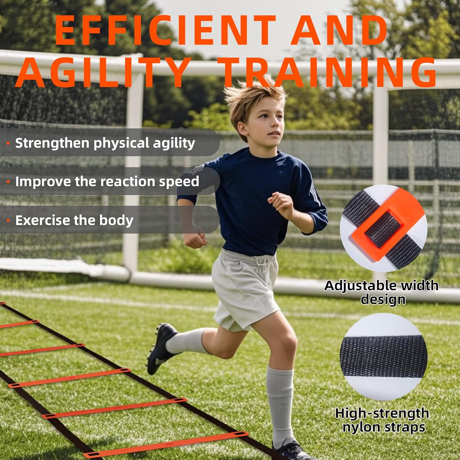 Agility Ladder Speed Training Equipment Set with 20ft Agility Ladder,4 Hurdles,12 Cones,Jump Rope,Running
