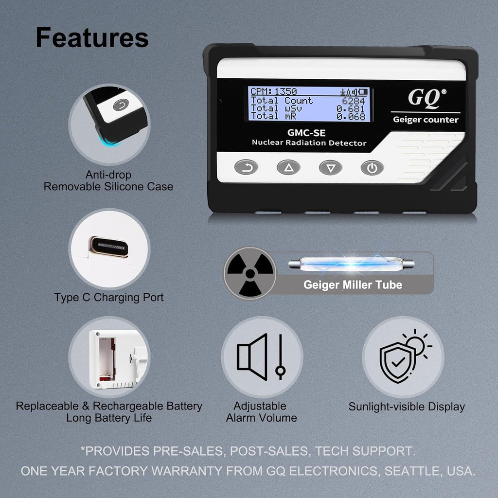 GMC-SE Geiger Counter Radiation Detector Beta Gamma X-ray Portable Radiation Monitor Meter Digital Nuclear Radiation