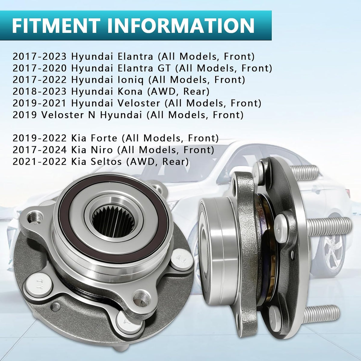 513420 Wheel Bearing Hub Assembly for Hyundai Elantra 2017-2023