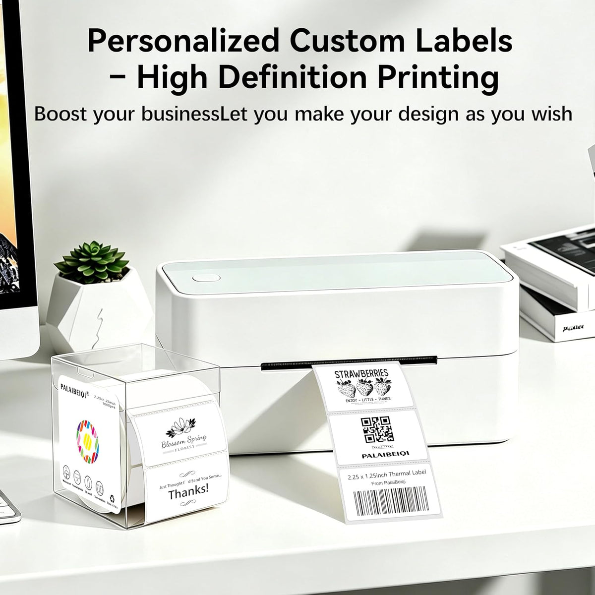 2.25"X1.25" Direct Thermal Labels, Thermal Printer Labels, 1000 Labels/Roll