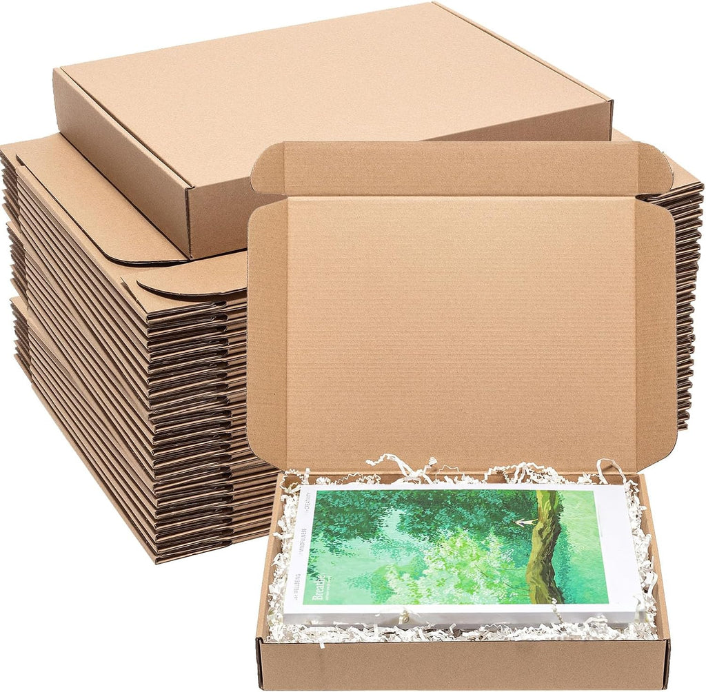 Shipping Boxes 12x9x2" 30 Pack Brown Corrugated Cardboard Mailer