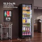 12.2 Cu.Ft Commercial Refrigerators with Double-Layer Glass Door