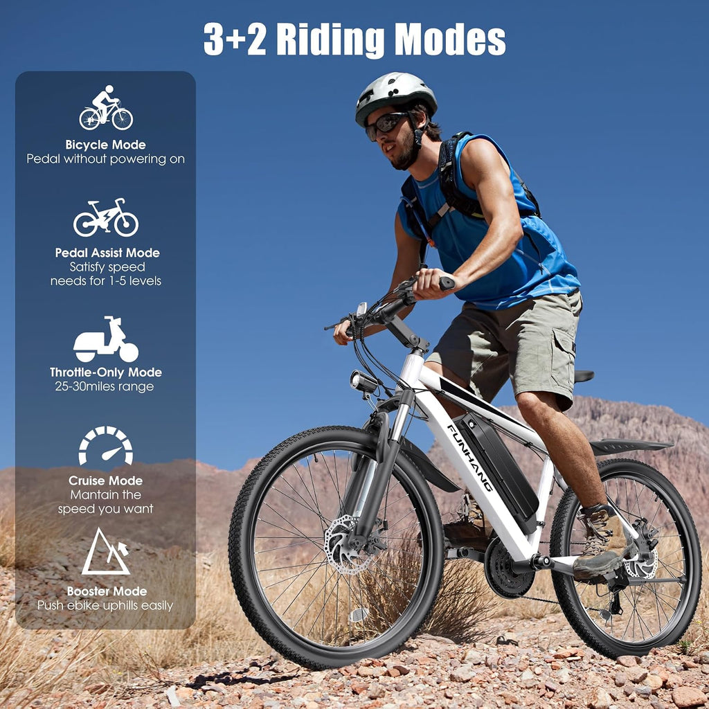 Electric Bike for Adults, 1000W Peak Ebike, 50Miles Electric Mountain Bike, 26" Adult Electric Bicycle with 48V