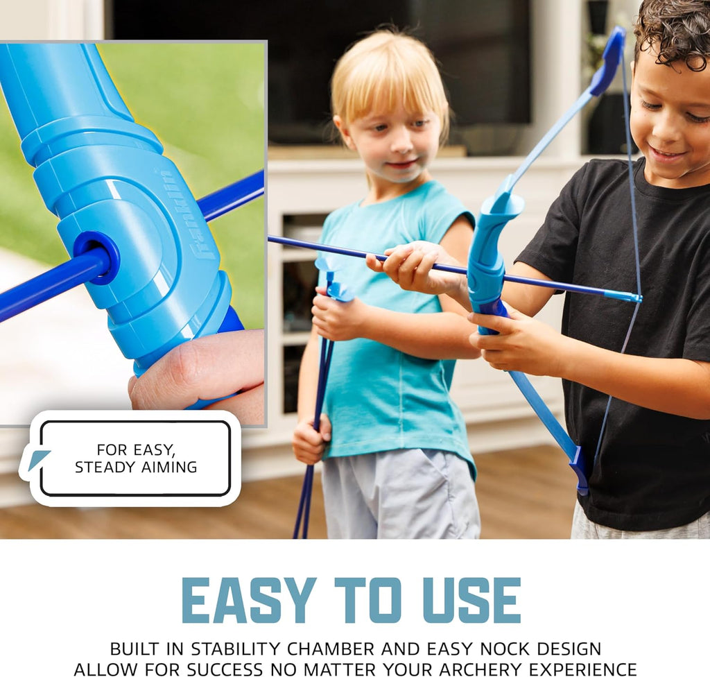 Kids Archery Bow and Arrow Set - Indoor Toy Archery Set - Plastic Bow and Toy Arrows for Kids - Complete Youth Set