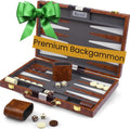 Large Backgammon Sets for Adults - Classic Board Games for 2 Players Adults and Kids - Premium Backgammon Set 15 inch