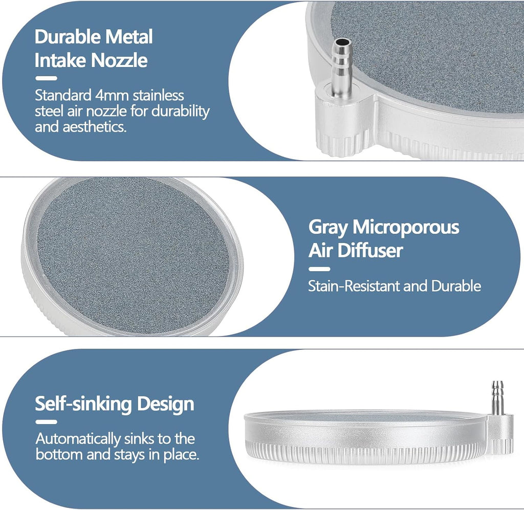2 Inch 2 Pack Nano Air Stone, High Dissolved Oxygen Diffuser