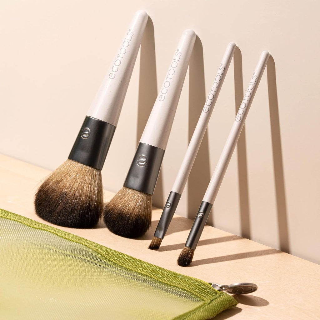 On-The-Go Makeup Brush Kit, Travel-Friendly Brush Set, Mini-Size Makeup Tools for Powders, Blush, Bronzer, &