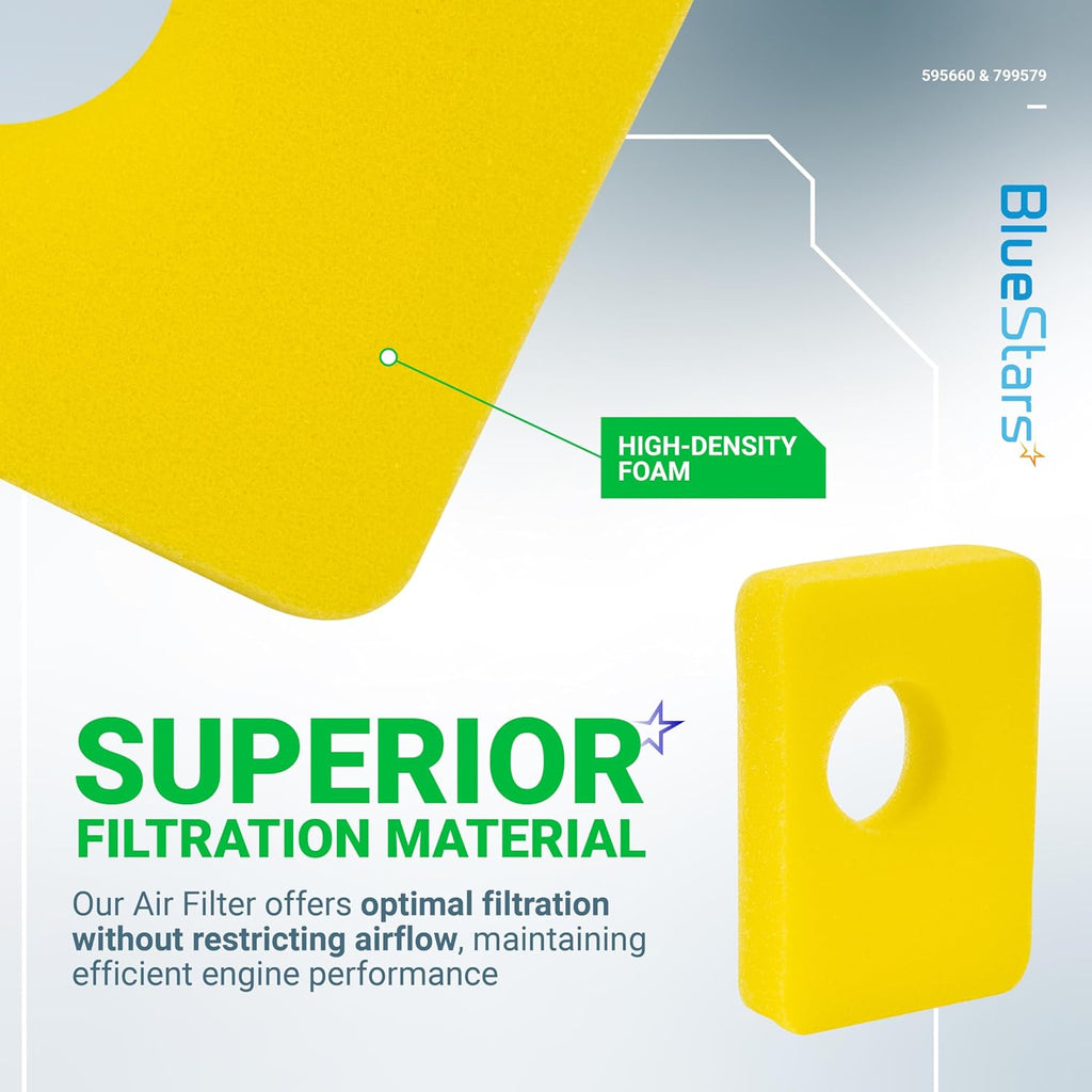BlueStars 595660 Air Cleaner Cover & 2 packs 799579 Air Filter Kit