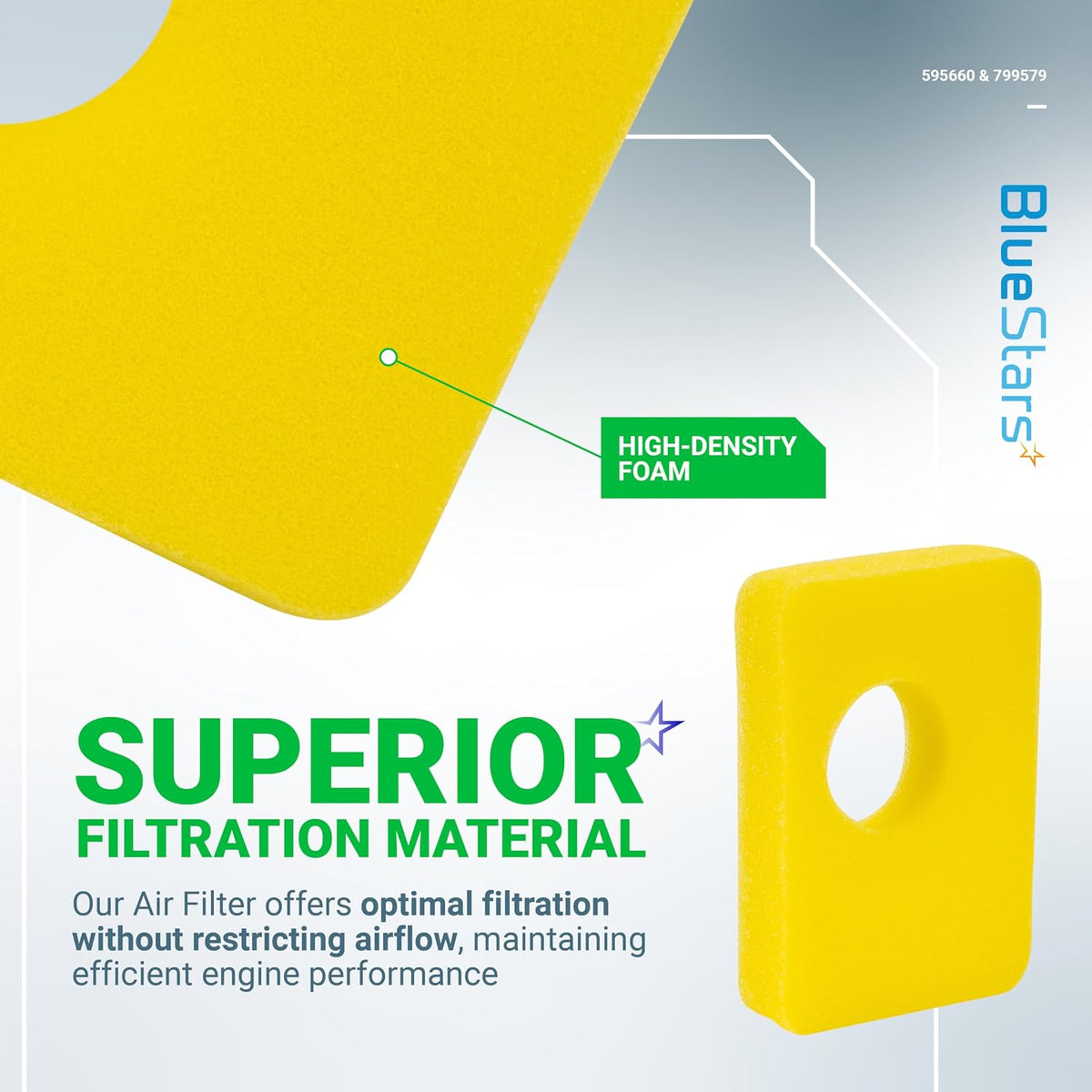 BlueStars 595660 Air Cleaner Cover & 2 packs 799579 Air Filter Kit