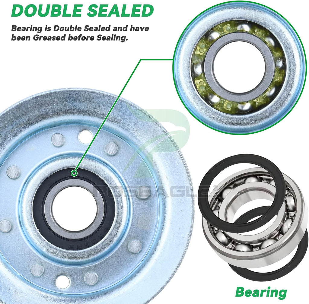 2 Pack GY22172 Idler Pulley for John Deere 42" 48" D140 L130 Decks