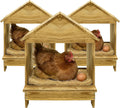 Gold Standard Chicken Nesting Box for Laying Eggs, 3 Pack Wooden Nesting Box for Chickens, Farm House Series Laying