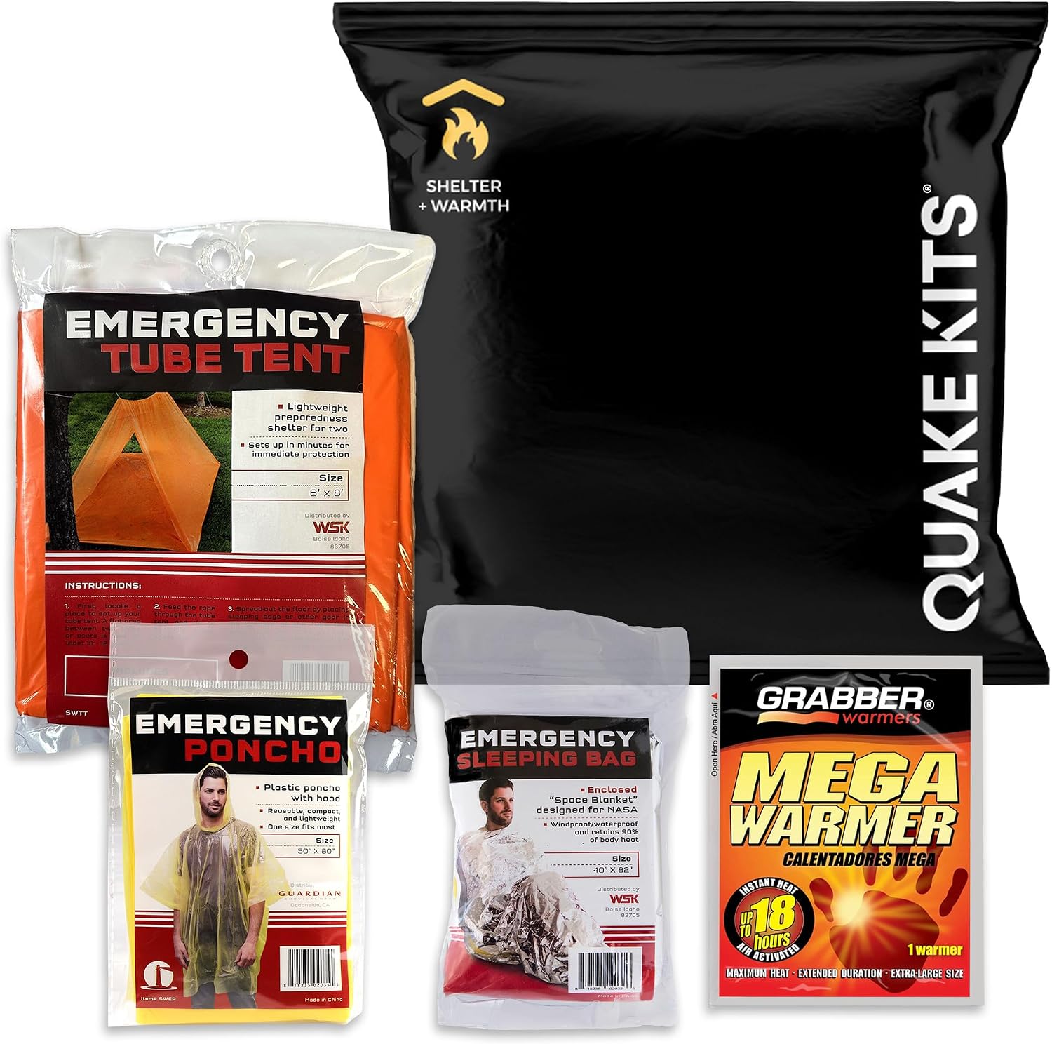 Earthquake Emergency Kit, Go Bag Emergency Backpack, Survival Kits for Disaster Preparedness, 72 Hour Food, First