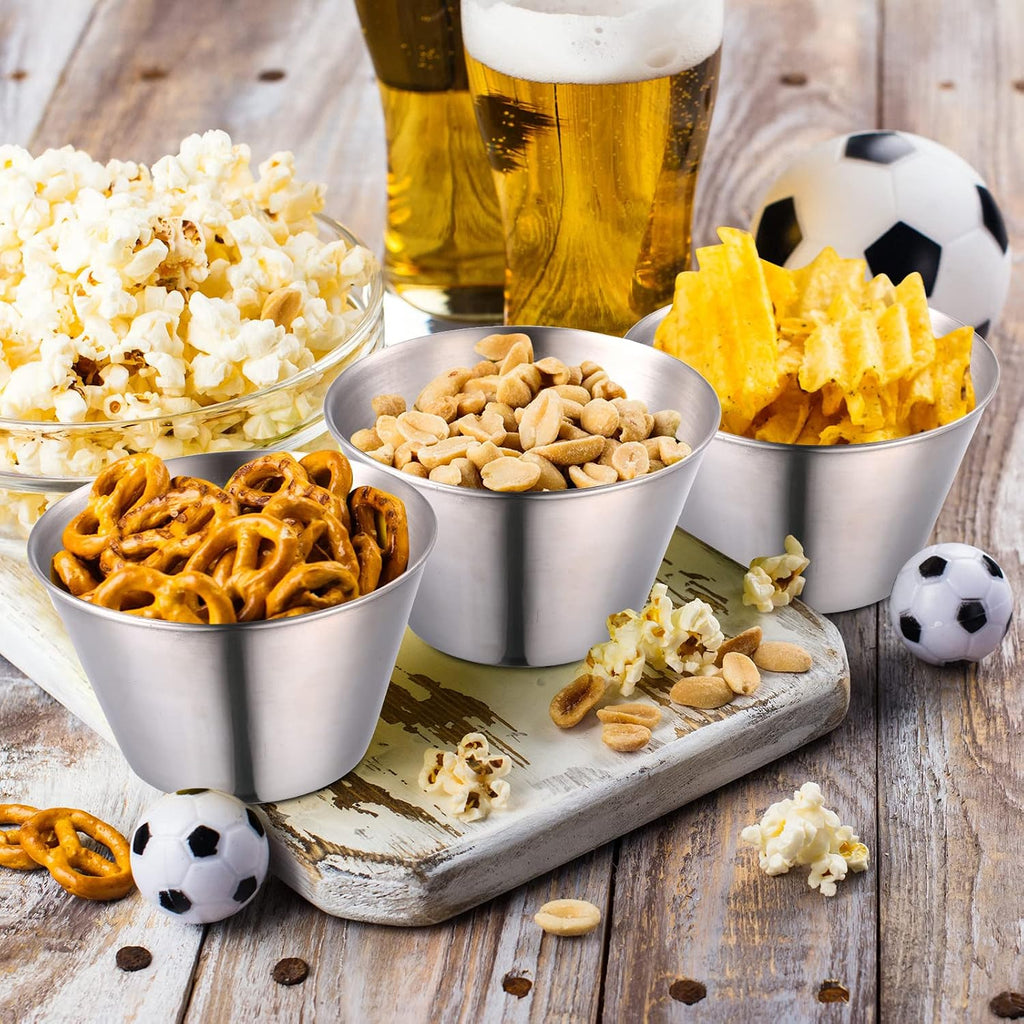 36 Pieces 5.5 oz Ramekins Stainless Steel Condiments Cups Metal Dipping Sauce Cups for Drinking Butter Ice Cubes