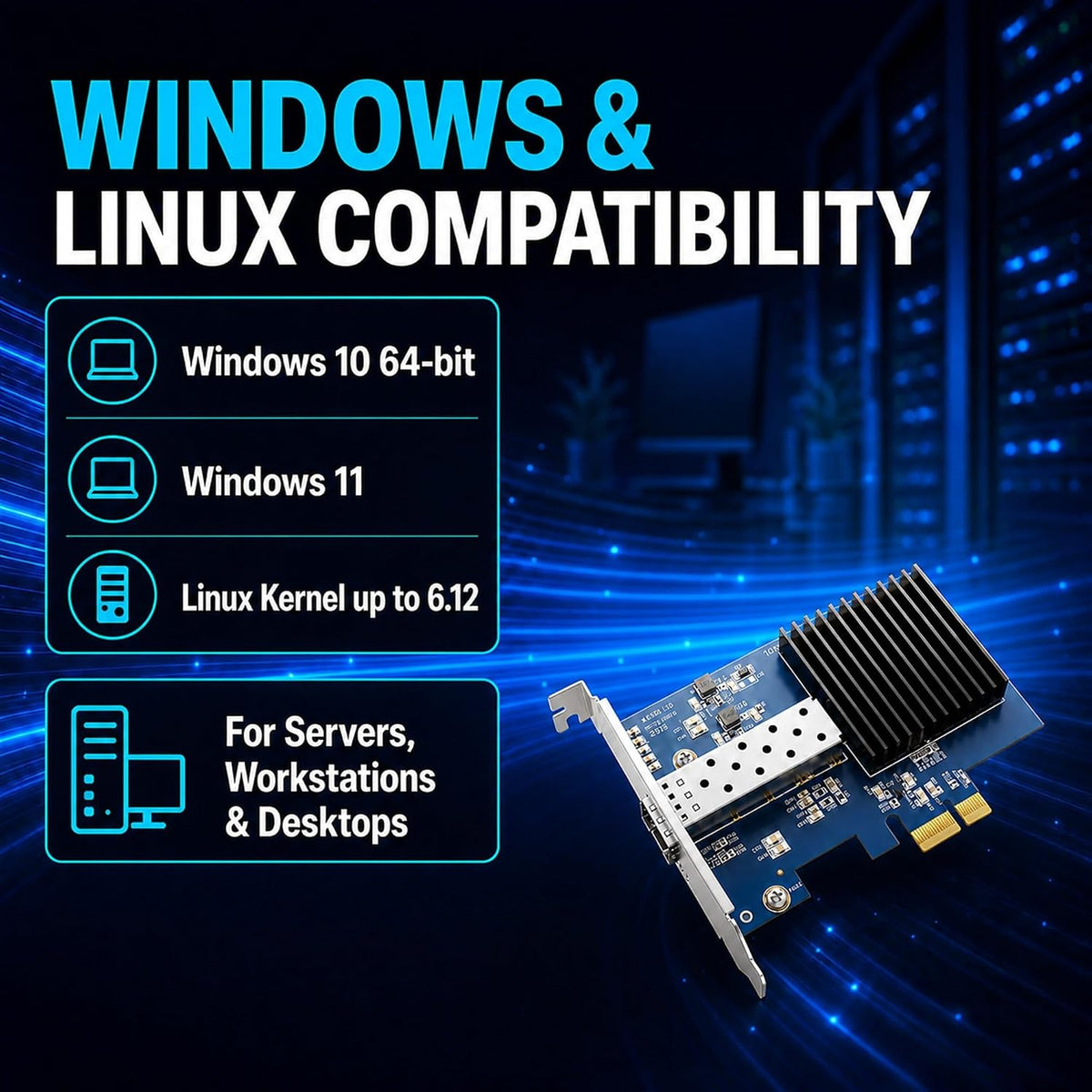 10GbE SFP+ PCIe Network Card, Realtek RTL8127ATF