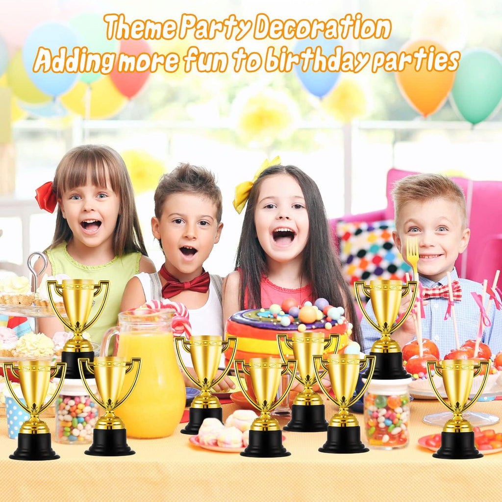 Mini Trophies Bulk for Kids, 9Pcs Plastic Gold Small Trophy Cups, Golden Award Trophy Cups for Classroom School