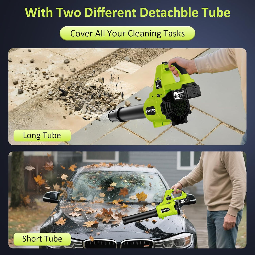 Cordless Leaf Blower with 2 x 4.0Ah Batteries and Fast Charger, 20V Lightweight Handheld Electric Blower, 3-Speed