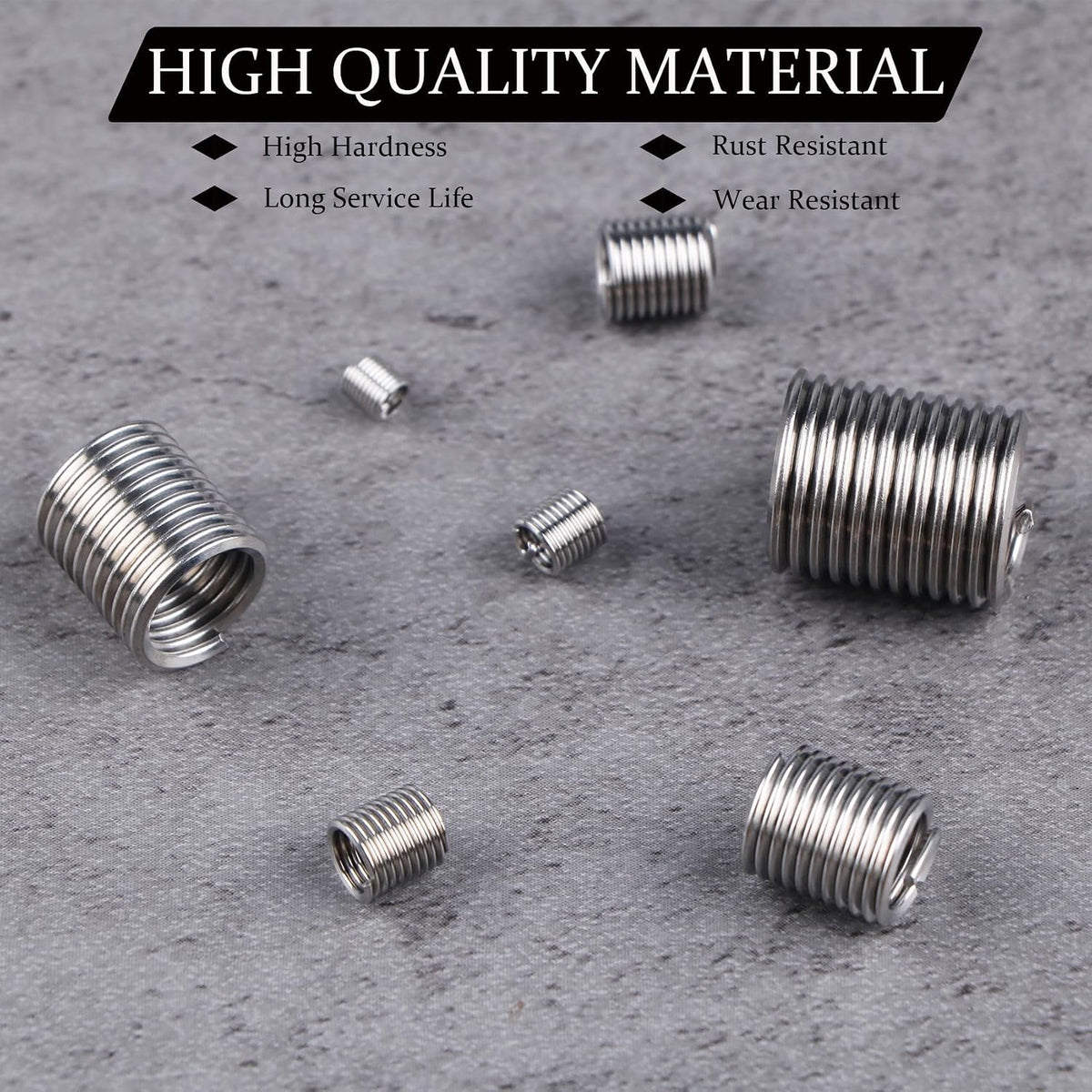 Metric Thread Repair Inserts, 140-Pcs 304 Stainless Steel, M3-M12