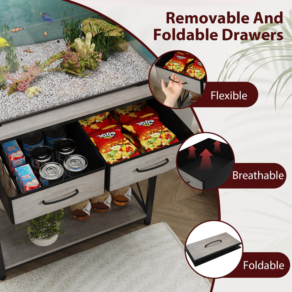 Fish Tank Stand, 20-29-37 Gallon, Grey