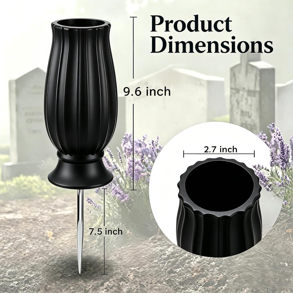 Grave Vases for Cemetery with Metal Spikes and Drainage Holes,Cemetery Vases for Headstones Memorial Gifts Loss of