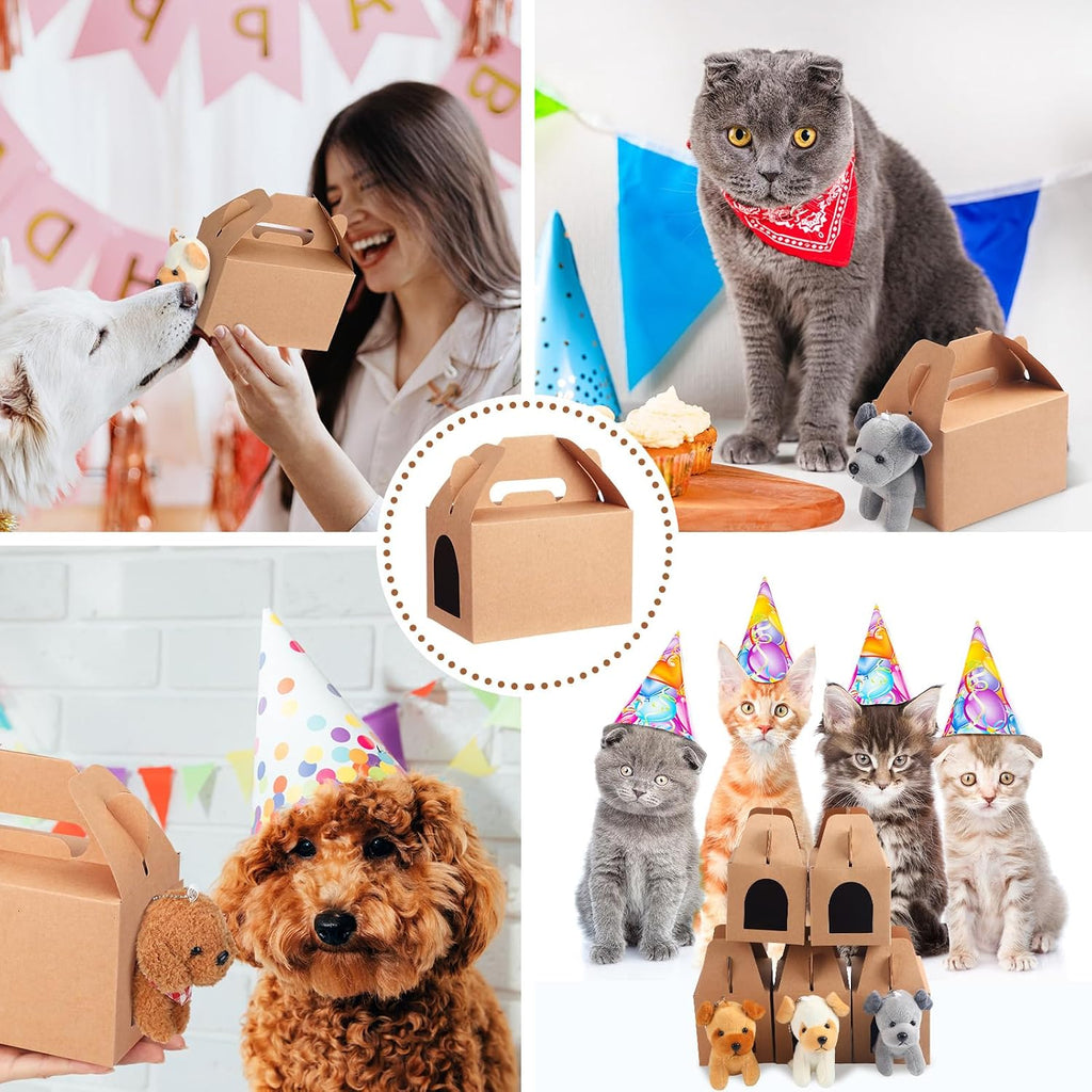 24 Pcs Adopt Pet Party Favor Boxes Foldable Treat Gift Box,Classic