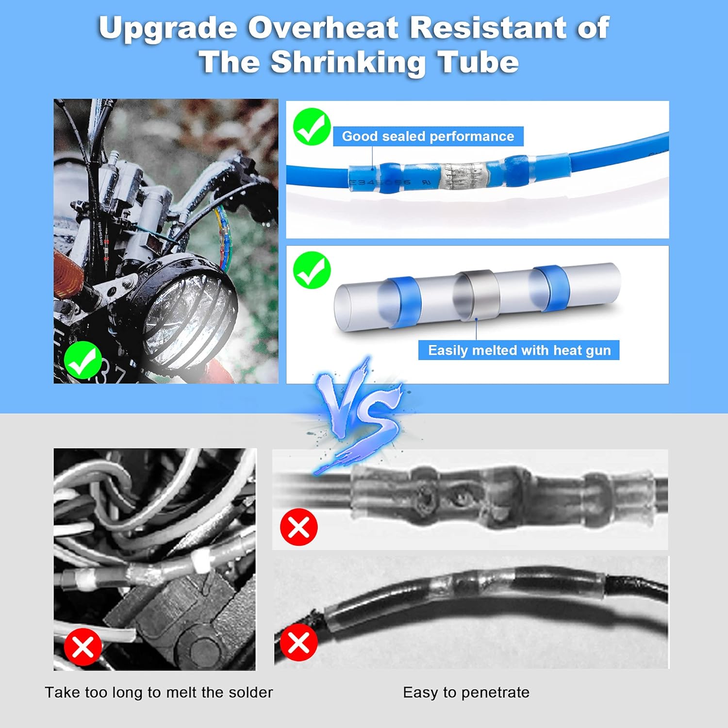 Heat Shrink Solder Seal Wire Connectors Kit 120PCS, Waterproof Butt Connector Heat Shrink Electrical Terminals