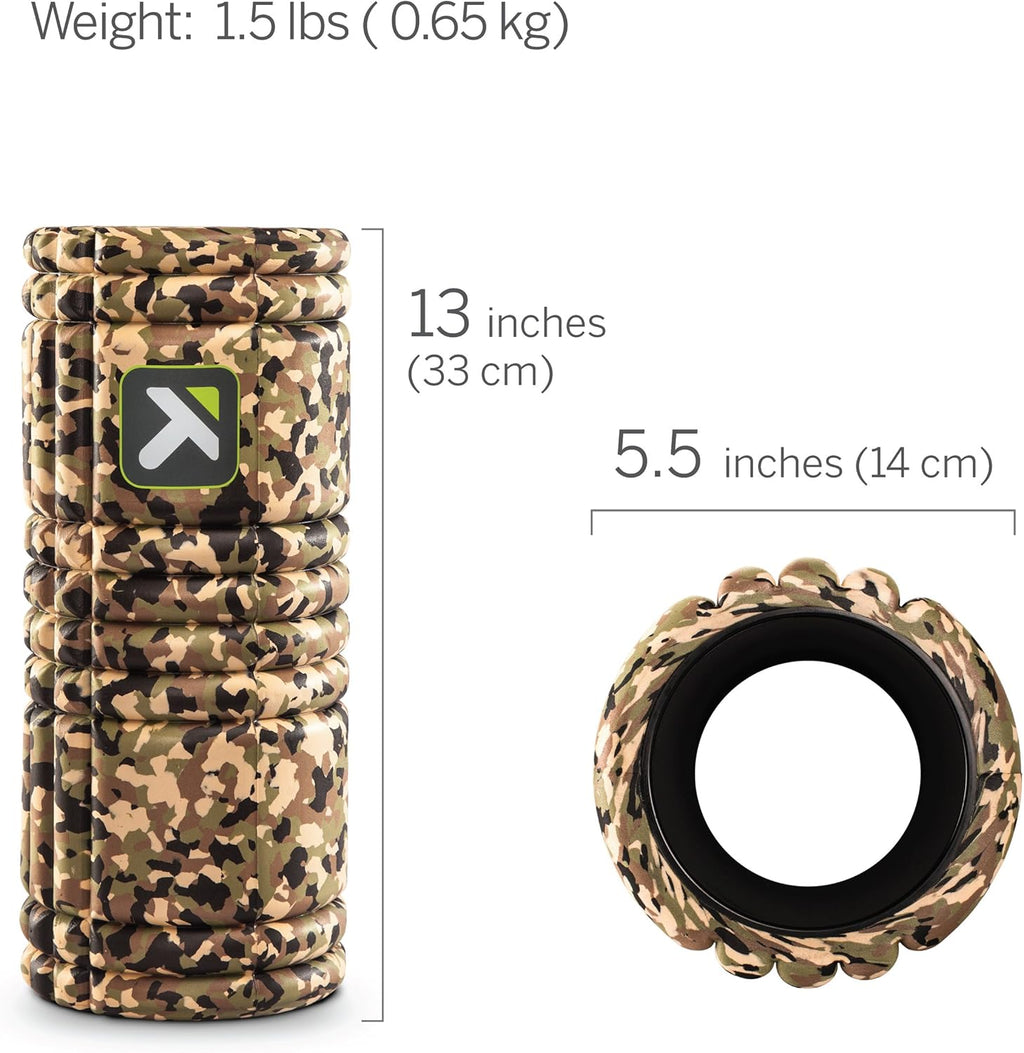 Performance Therapy Grid Foam Roller for Exercise, Deep Tissue Massage and Muscle Recovery, Original (13-Inch), Camo
