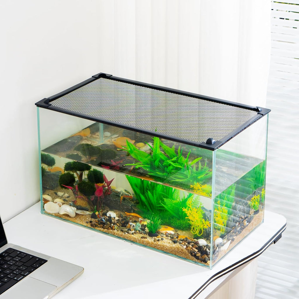 Fish Tank Lid Magnetic Aquarium Lid Tank Hood top Cover Anti-Jumping Net Cover Mesh to Protect Fish Jumping Out of