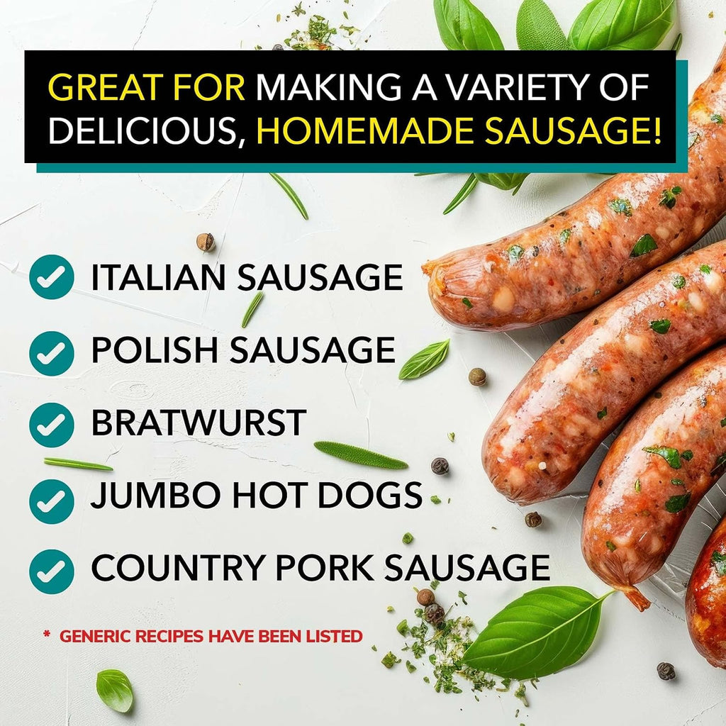 Natural Hog Sausage Casings 42 To 44 MM Butcher Pack, Makes 100 Lb Meat, North American Edible Pork Casing For Links
