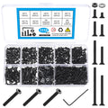 Metric Screw Assortment, Flat Head Machine Screw Assortment Kit, Countersunk Hex Socket Cap Screws Set, Black
