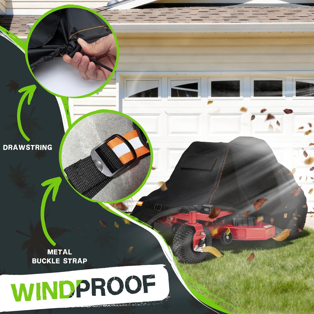 Garden Zero Turn Mower Cover Waterproof,Zero Turn Lawn Mower Covers Windproof,Mower Protector Fit with Air Vents and