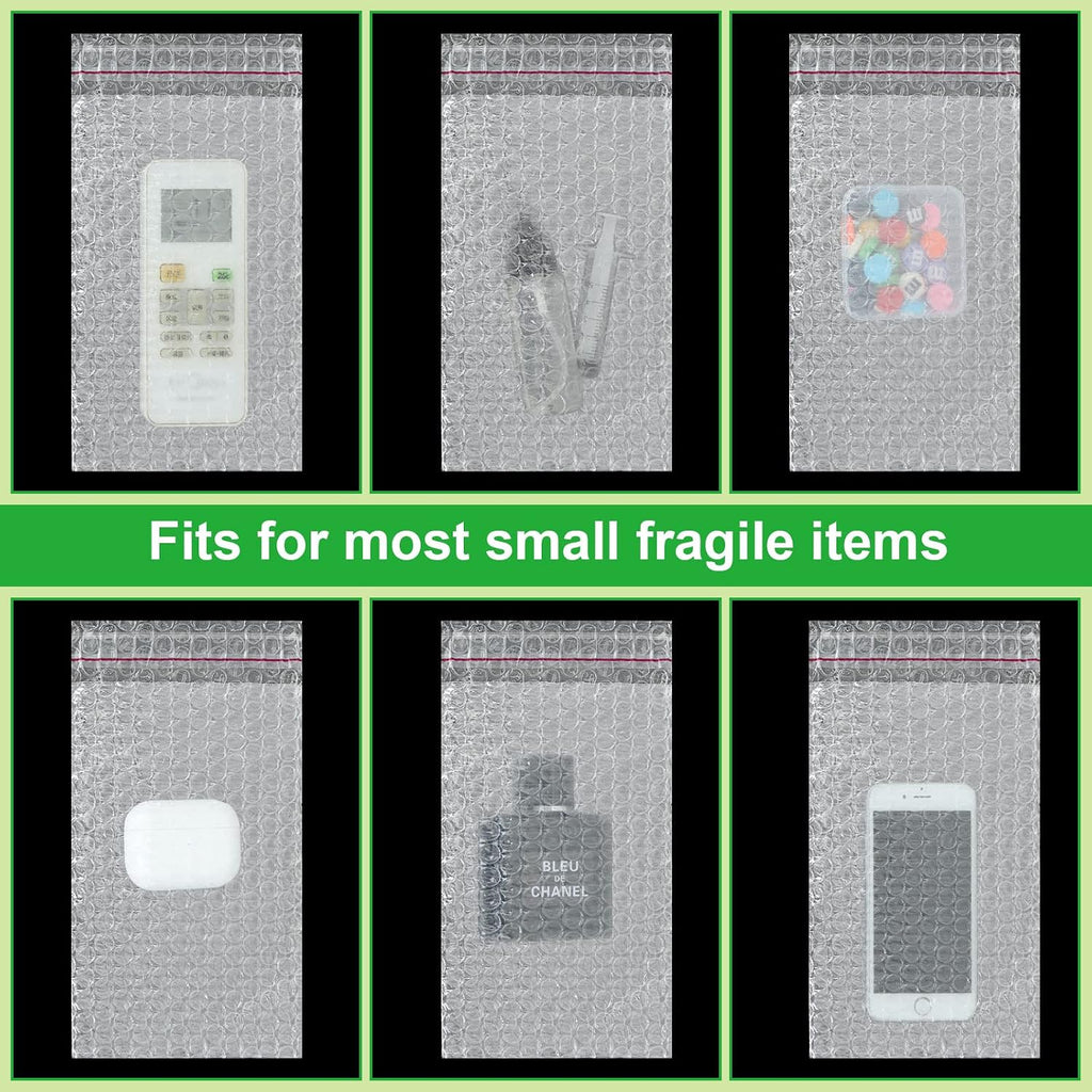 100 Pack 5x7 Inch Bubble Out Bags Pouches, Clear Bubble Protective Wrap Bags, Bubble Double Walled Cushioning Pouch