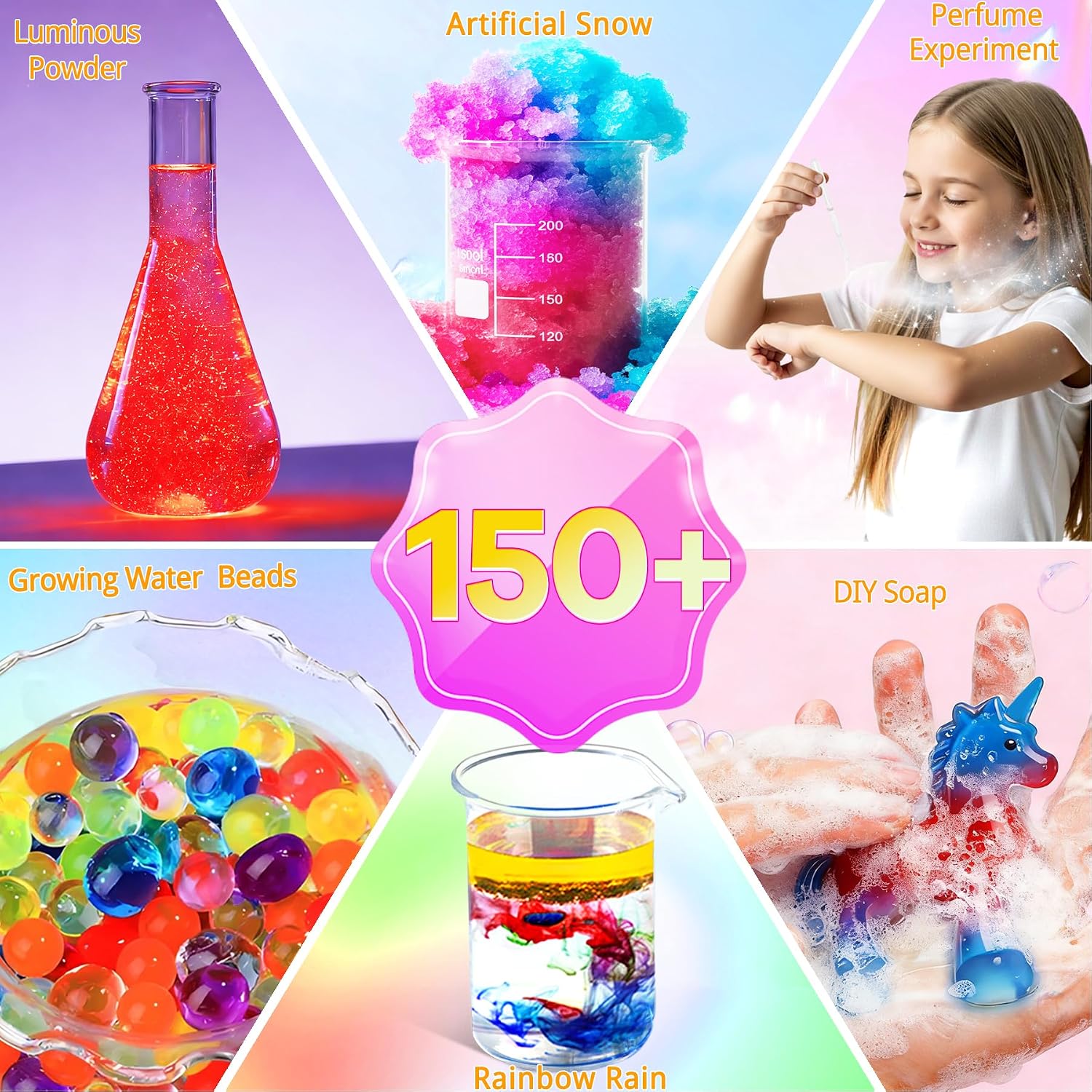Girls Science Kit for Kids 150+ Educational Projects with Chemistry | Science Experiments, Stem Toy Learning