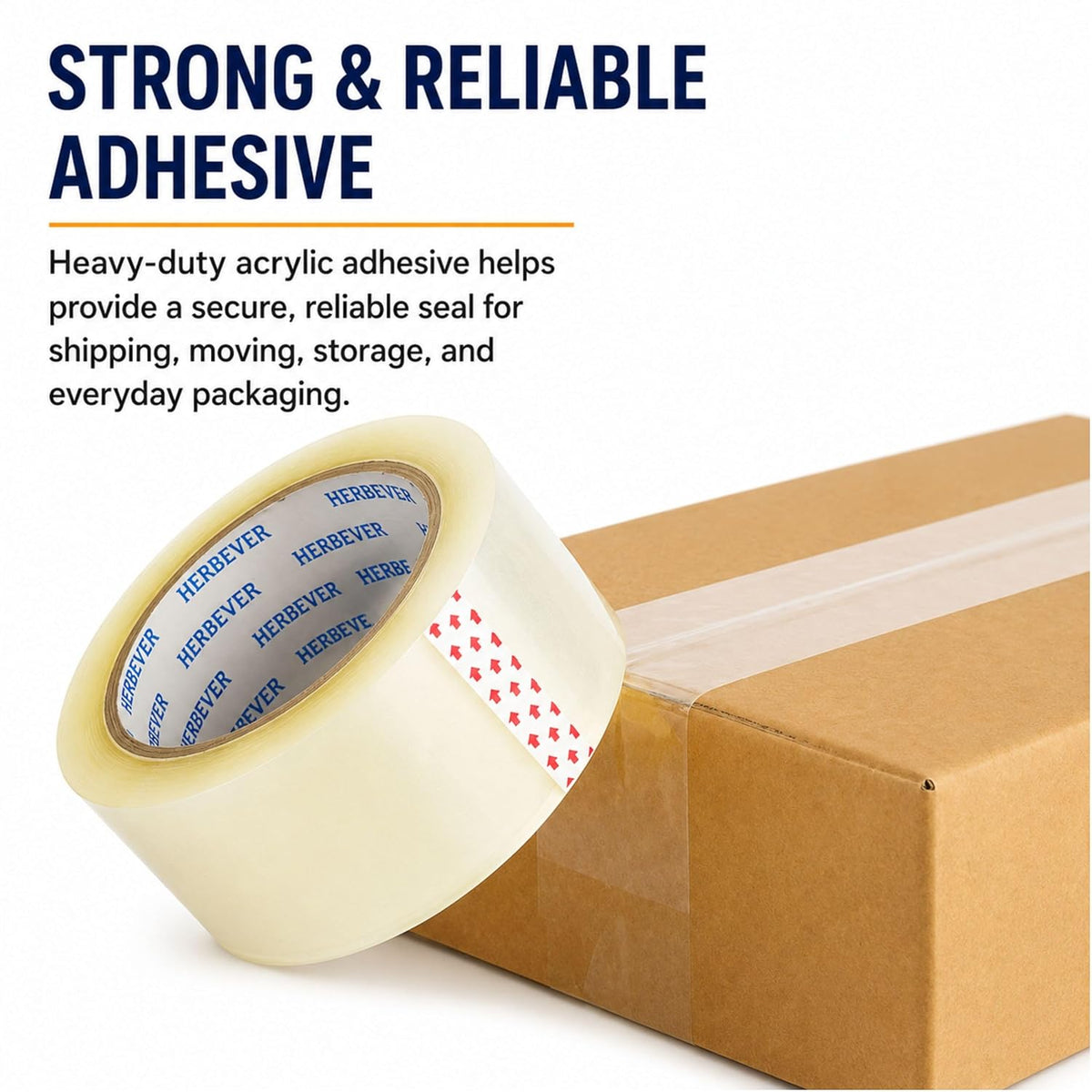 Clear Packing Tape Heavy Duty 2 Inch x 60 Yards per Roll, Strong Shipping & Moving Box Tape, Crystal Clear Carton